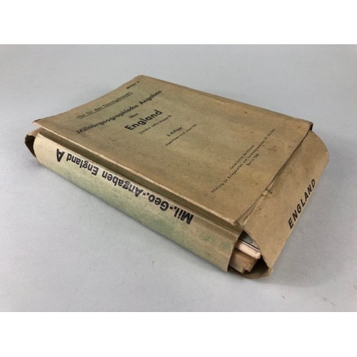 379 - Military interest, WW2 German Luftwaffe  Maps and map books in slip cases covering Europe And Englan... 