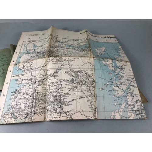 379 - Military interest, WW2 German Luftwaffe  Maps and map books in slip cases covering Europe And Englan... 