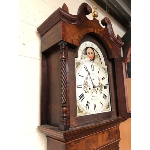 391 - WATKIN OWEN, LLANRWST, Victorian longcase clock, the dial marked 'W. Owen Llanrwst', painted arch mo... 