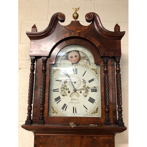 391 - WATKIN OWEN, LLANRWST, Victorian longcase clock, the dial marked 'W. Owen Llanrwst', painted arch mo... 