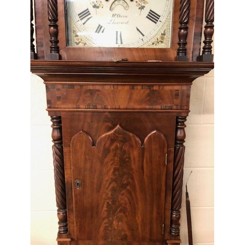 391 - WATKIN OWEN, LLANRWST, Victorian longcase clock, the dial marked 'W. Owen Llanrwst', painted arch mo... 