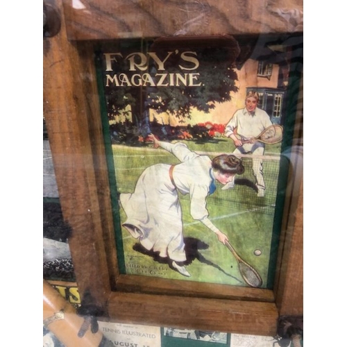 393 - Sporting memorabilia, Framed display of Lawn Tennis items, comprising of Rackets, Balls trophy's, ad... 