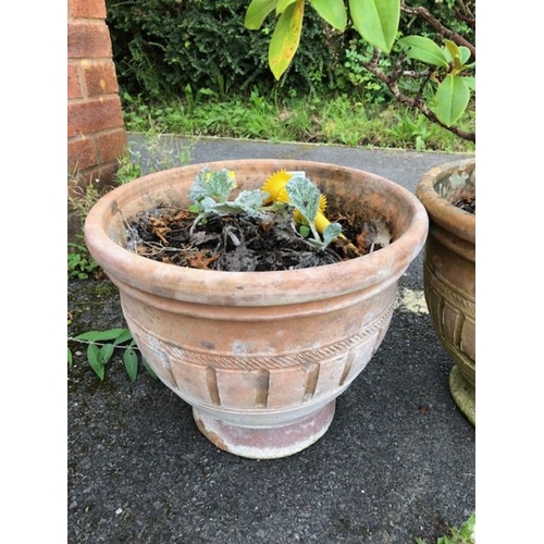 400 - Pair of Terracotta Garden pots approx 32cm tall