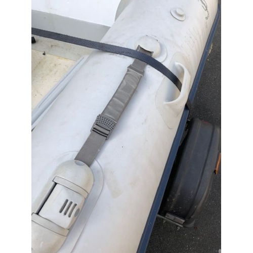 412 - Bombard Ridged Inflatable RIB boat model AX 5001 approx 10ft long on road trailer with winch and spa... 