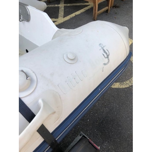 412 - Bombard Ridged Inflatable RIB boat model AX 5001 approx 10ft long on road trailer with winch and spa... 