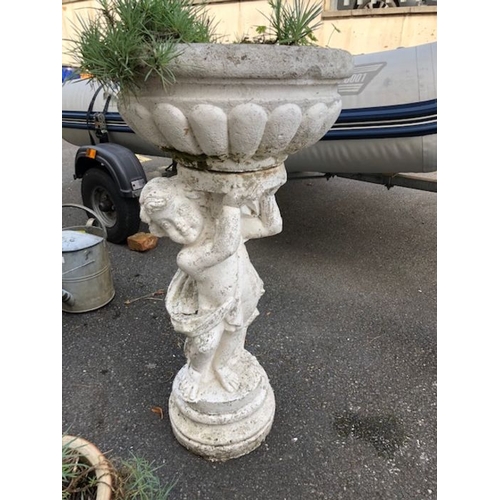 419 - Large garden statue planter total height approx 94cm