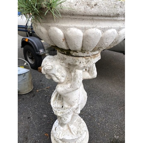 419 - Large garden statue planter total height approx 94cm