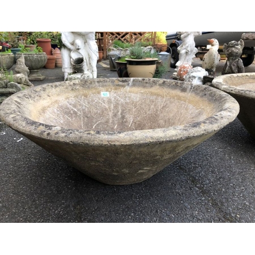 425 - Two large conical garden planters each 77cm in diameter