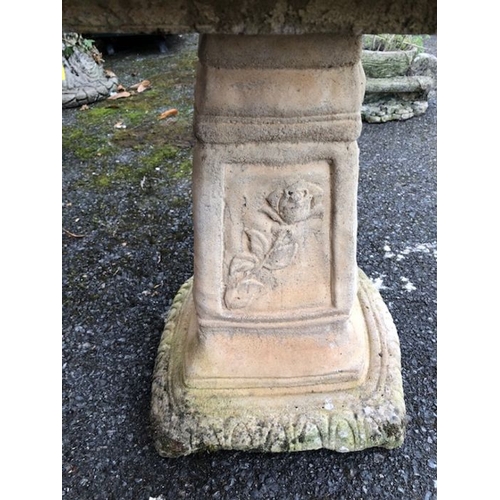 426 - Concrete square Bird bath approx 51cm tall