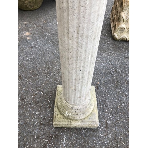 428 - Sundial on square base with central column and Brass sundial marked Sandford Stone approx 93cm tall