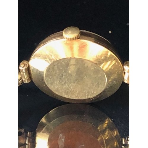 43 - 9ct Gold Cased Rotary Wristwatch with Gold numbers on a gold coloured strap in original case