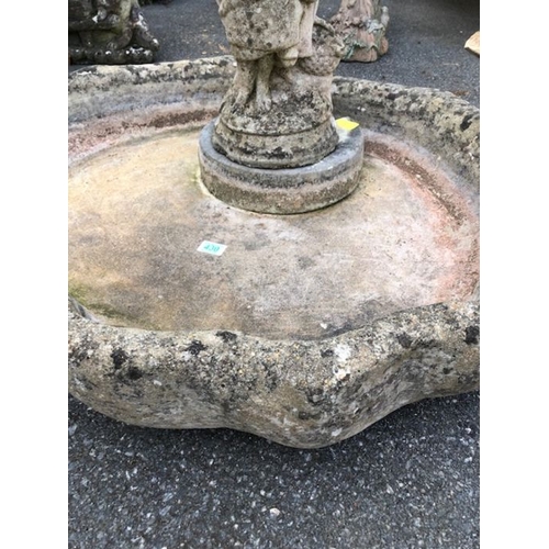 430 - Large garden trough with figure and fountain diameter 91cm