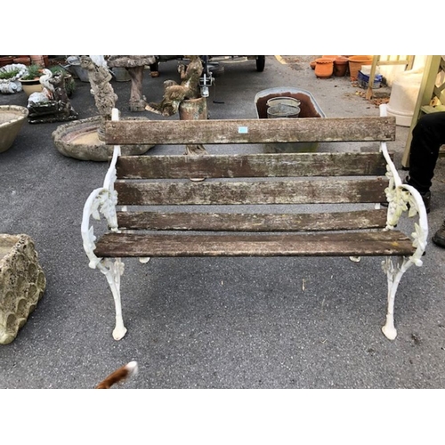 433 - Garden bench with Metal ends with floral detail length 122cm