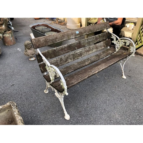 433 - Garden bench with Metal ends with floral detail length 122cm