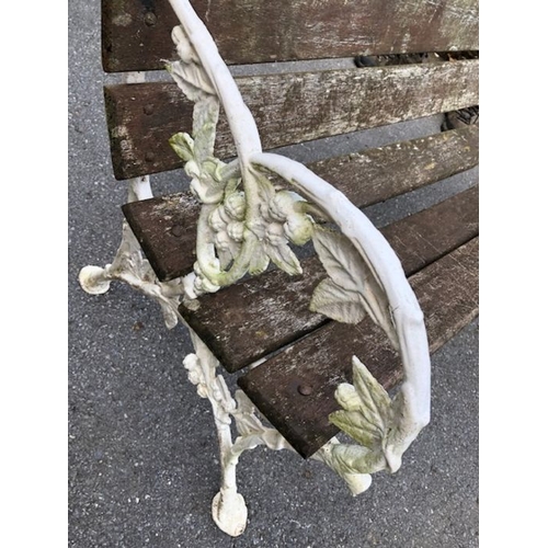 433 - Garden bench with Metal ends with floral detail length 122cm