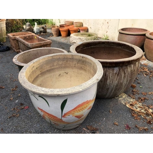 443 - Three glazed garden planters