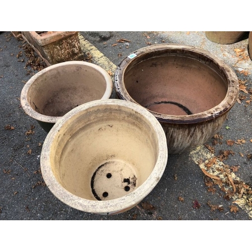 443 - Three glazed garden planters