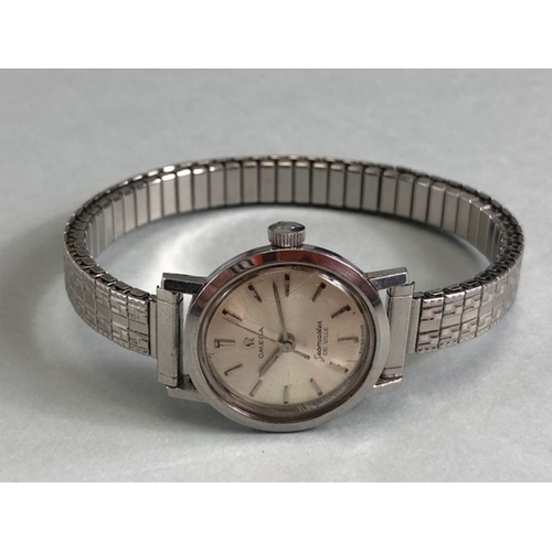 49 - Omega Seamaster De Ville Steel cased with silver Dial and Baton markers on expanding bracelet. Dial ... 