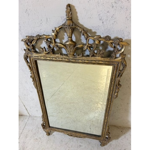 63 - Antique bevel edge Mirror in ornate gilt frame the mirror 41 x 59cm