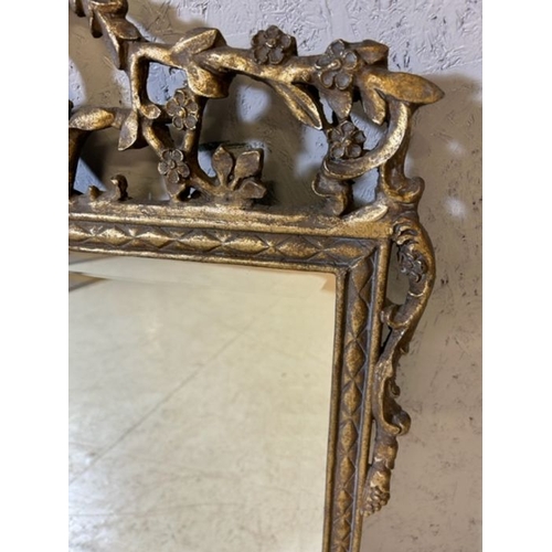 63 - Antique bevel edge Mirror in ornate gilt frame the mirror 41 x 59cm