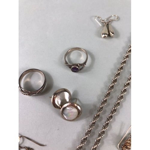 73 - Silver jewellery, a quantity of silver 925 jewellery to include, rings, earrings, chains, etc approx... 