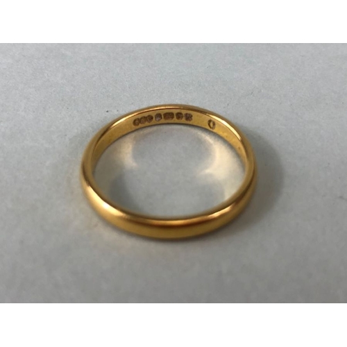 75 - Gold Jewellery, 22ct gold wedding band approximately 3.45g