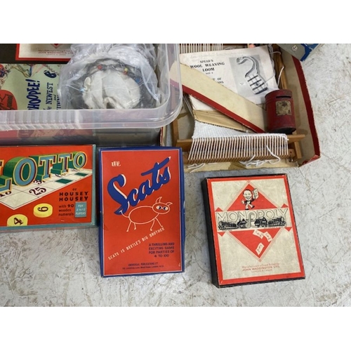 88 - Vintage toys, a quantity of 20th century games, to include , New Footy football, Magic Robot, Monopo... 