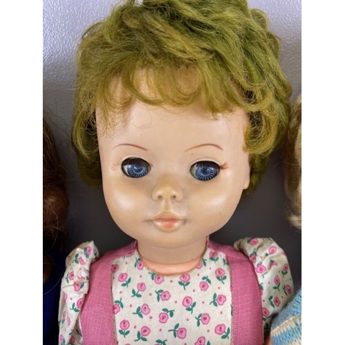 91 - Vintage dolls, a collection of late 20th century English manufactured  children's dolls mostly in th... 