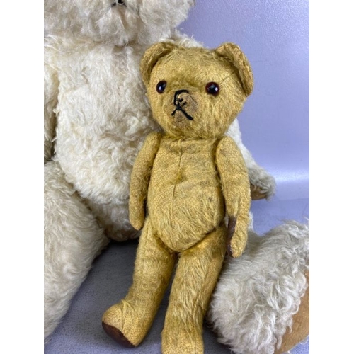 92 - Vintage teddy bears, Mid century large  jointed teddy bear of faux blonde mohair with stitched nose,... 