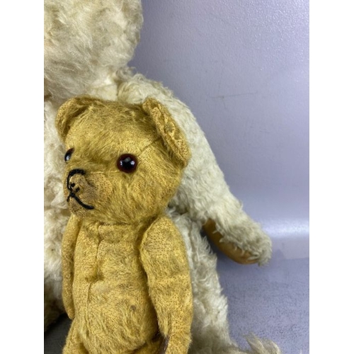 92 - Vintage teddy bears, Mid century large  jointed teddy bear of faux blonde mohair with stitched nose,... 