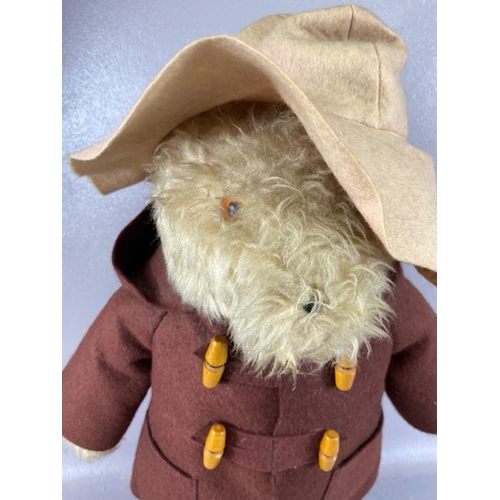 93 - vintage toys,Gabrielle Paddington bear wearing coat hat and white wellingtons approximately 45cm hig... 