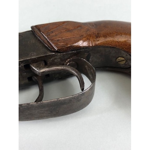 95 - Military interest , Antique 19th century continental twin barrel box lock percussion pistol, with do... 