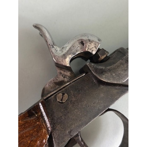 95 - Military interest , Antique 19th century continental twin barrel box lock percussion pistol, with do... 