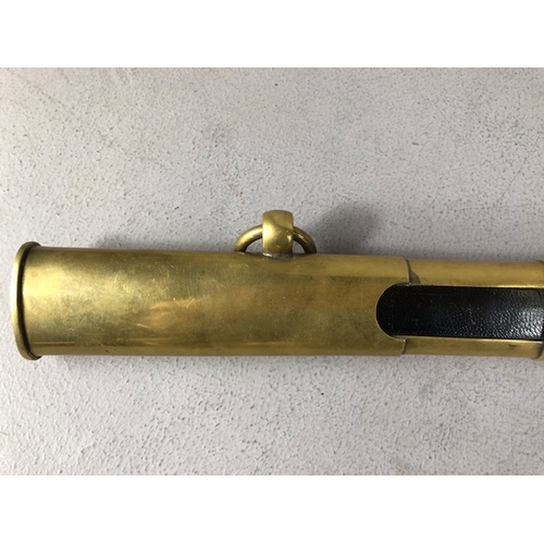 217 - Swords, French Napoleonic style sword, double fullered blade with brass half shell hilt, leather wir... 