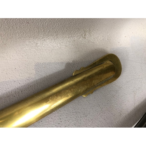 217 - Swords, French Napoleonic style sword, double fullered blade with brass half shell hilt, leather wir... 