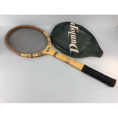 106 - Sporting Interest, 2 Vintage Tennis Rackets, one Slazenger Royal Crown and one Dunlop Green Flash