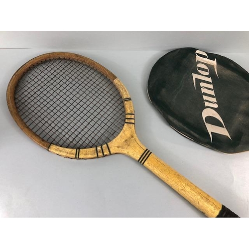 106 - Sporting Interest, 2 Vintage Tennis Rackets, one Slazenger Royal Crown and one Dunlop Green Flash