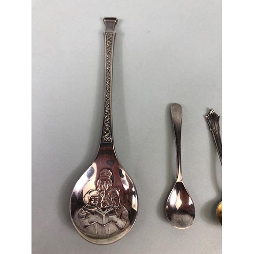 11 - Collection of hallmarked silver spoons, sugar nips, salt spoons etc total eight pieces