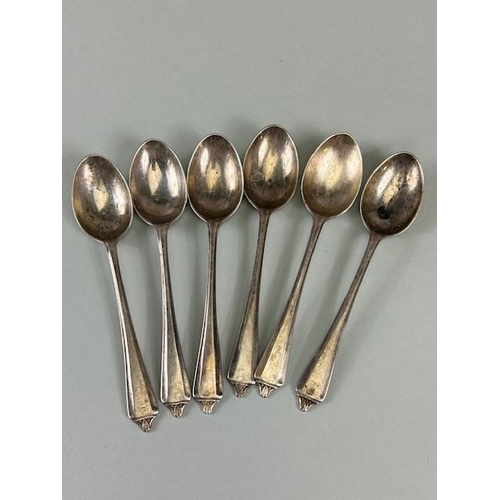 11A - Set of six hallmarked silver spoons hallmarked for Sheffield by maker Eugene Leclere (total weight a... 