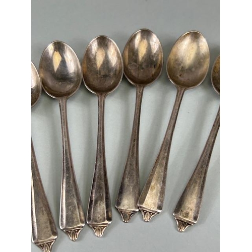 11A - Set of six hallmarked silver spoons hallmarked for Sheffield by maker Eugene Leclere (total weight a... 