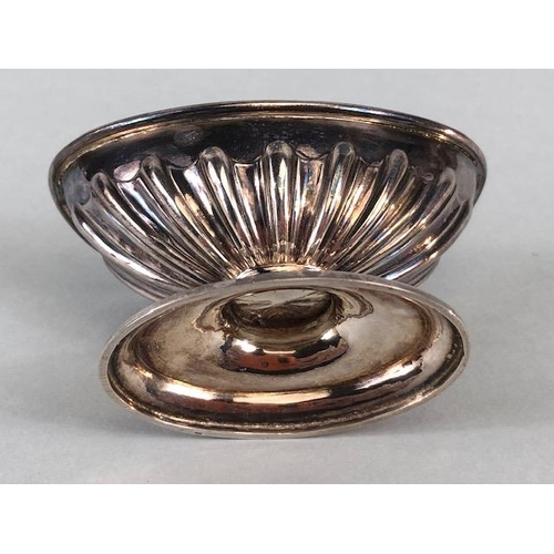 13 - Two hallmarked silver salts one on a pedestal base with gold gilt interior the other on a flat base ... 