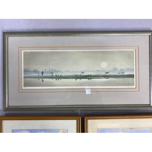 133 - Pictures, 3 landscape prints by artist Valerie petts in modern frames frames