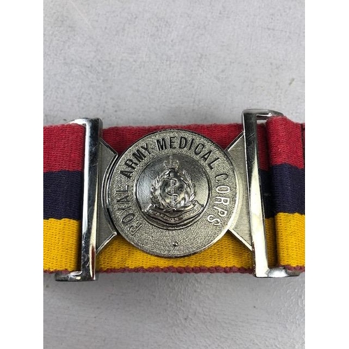 142 - Military interest, collection militaria to include Royal navy jack knife, Medical Corps stable belt,... 