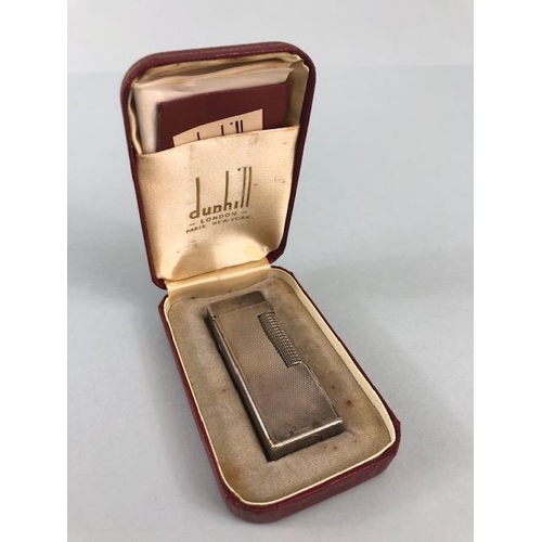 145 - Dunhill, vintage Rollagas silver plated lighter in original box with instructions and cleaning pack,... 