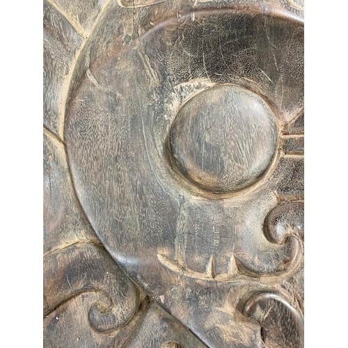 146 - Tribal art, Borneo Dayak carved wooden door, possibly from a long house or chieftains meeting house,... 