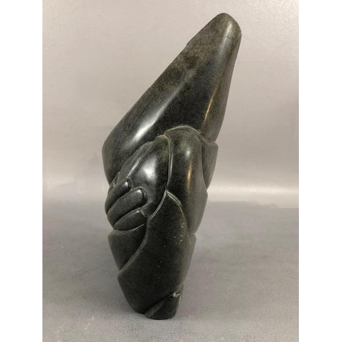 150 - Tribal art, Zimbabwean carved stone Shona  stylised anthropomorphic  sculpture of an ancestral or sp... 