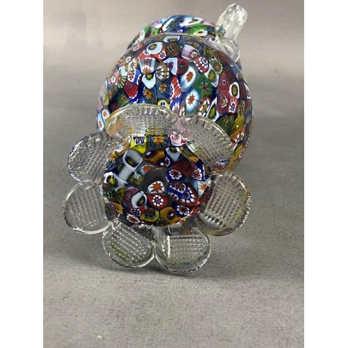 153 - Murano Glass, vintage Millefiori vase of classical form approximately 21cm high a glass clown approx... 