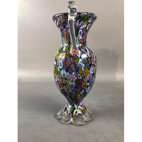 153 - Murano Glass, vintage Millefiori vase of classical form approximately 21cm high a glass clown approx... 