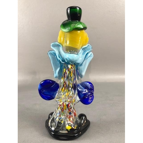 153 - Murano Glass, vintage Millefiori vase of classical form approximately 21cm high a glass clown approx... 