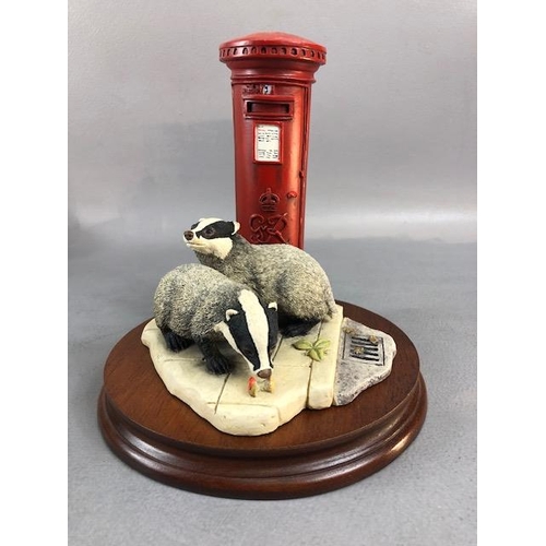 168 - Border Fine arts, a collection of wildlife figures, 32850 Out Foxed, Jocks Pride, Urban Badgers L151... 